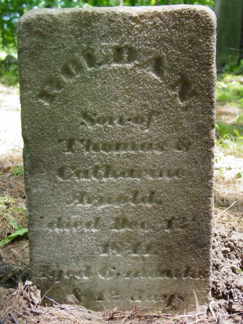 photo of Roldan Arnold gravestone in Dunham Cemetery, Stillwater