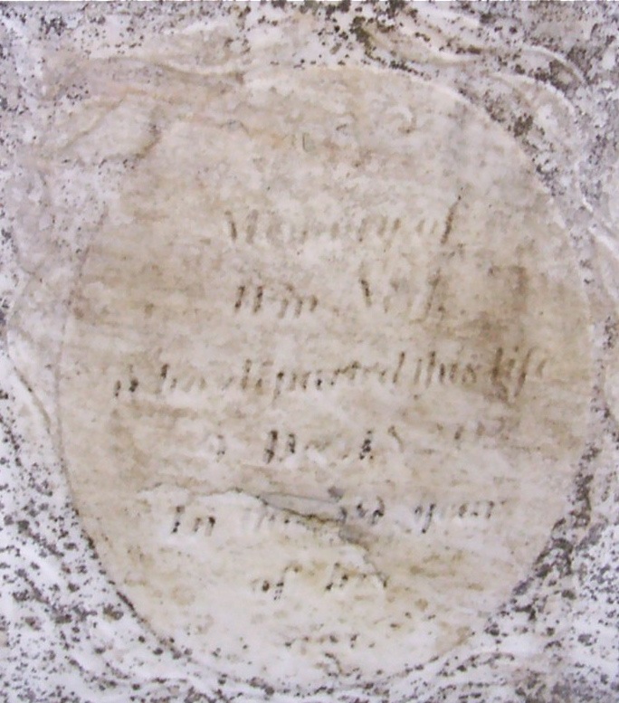 detail photo of William Neff 1820 gravestone, Middletown Cemetery