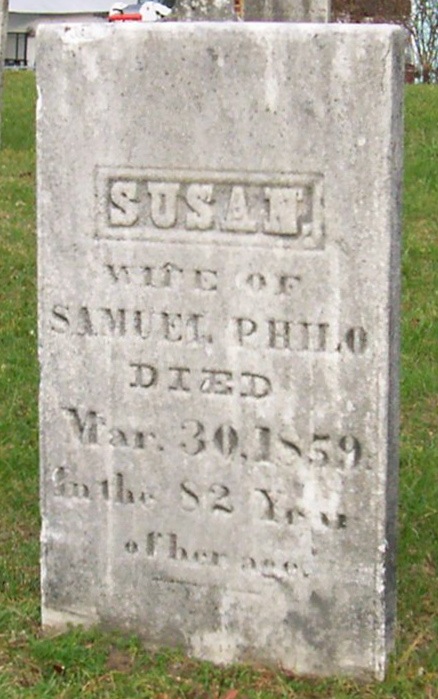 photo of Susan Philo gravestone, Middletown Cemetery