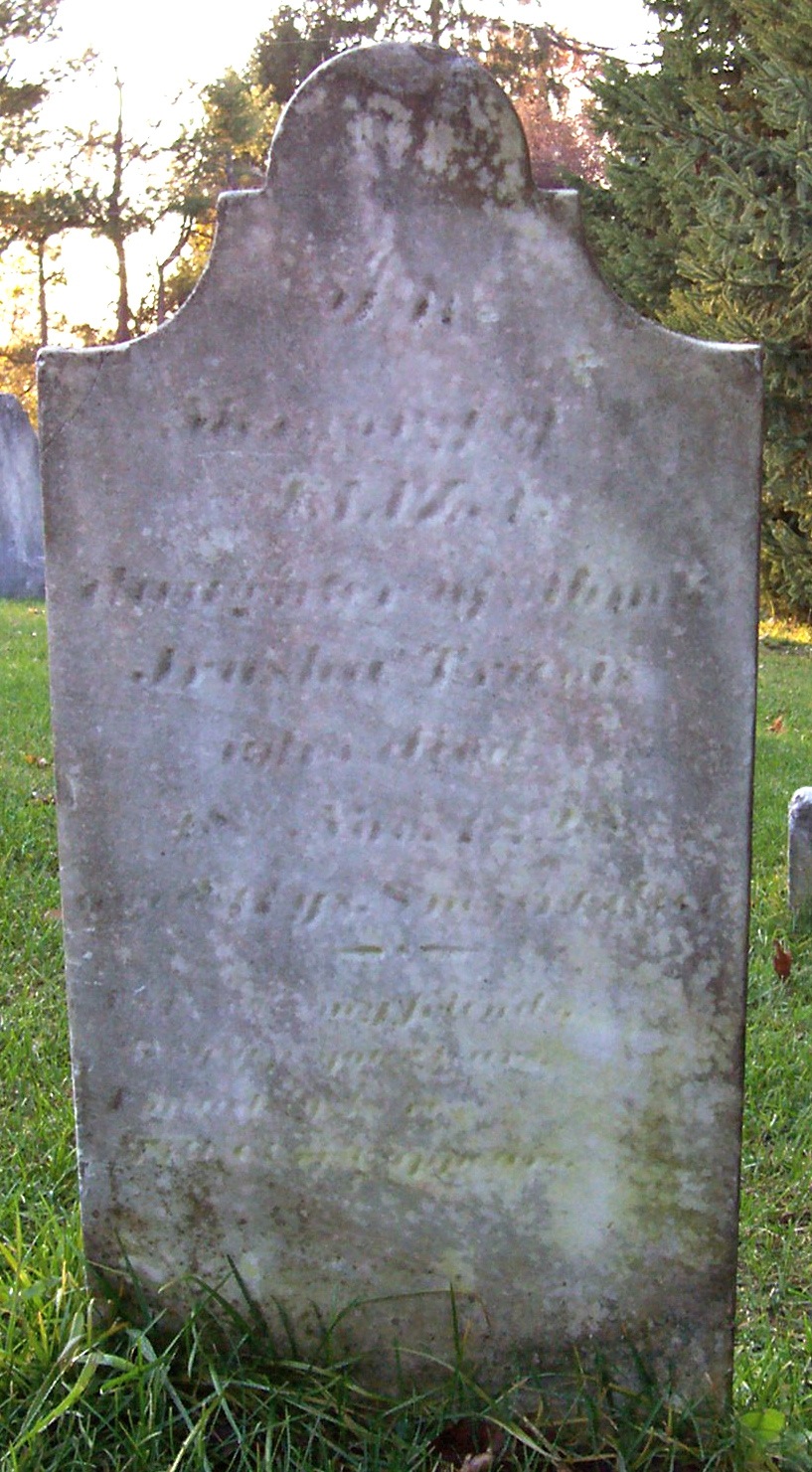 photo of Eliza Travis gravestone, Middletown Cemetery