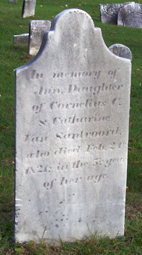 photo of Ann VanSantvoord gravestone, Middletown Cemetery
