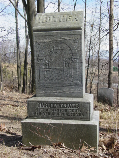 photo of Martha T. Deuel stone, Quaker Church Cemetery