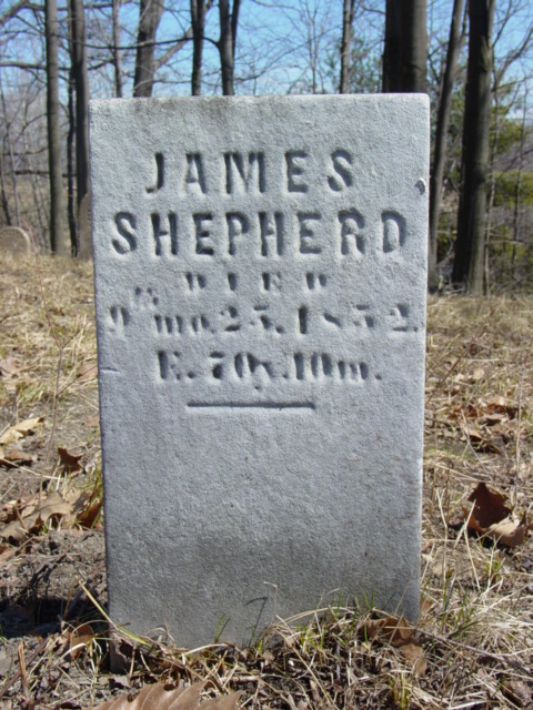 photo of James Shepherd stone, Quaker Church Cemetery