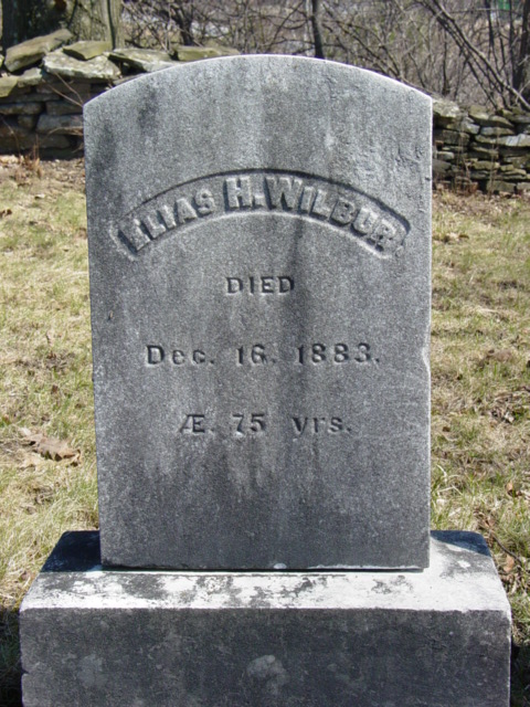 photo of Elias Wilbur 1883 stone, Quaker Church Cemetery