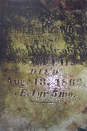 photo of Elmer Ellsworth gravestone in Smith Cemetery, Town of Charlton