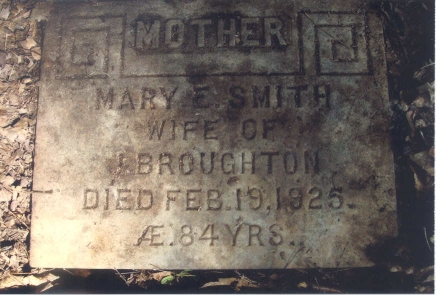 photo of Mary E. Smith gravestone in Smith Cemetery, Town of Charlton