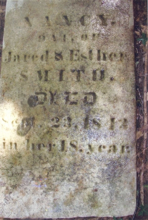 photo of Nancy Smith gravestone in Smith Cemetery, Town of Charlton