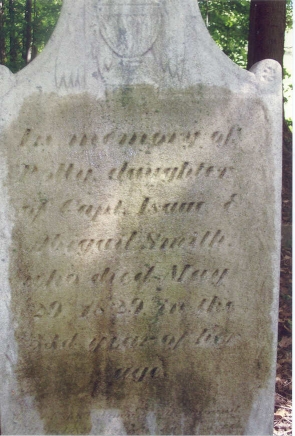 photo of Polly Smith gravestone in Smith Cemetery, Town of Charlton