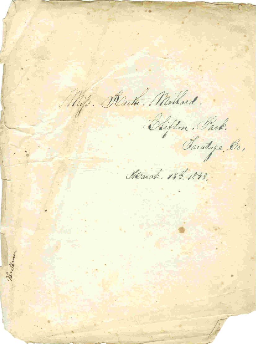 inscription on front page of Van Buren Bible