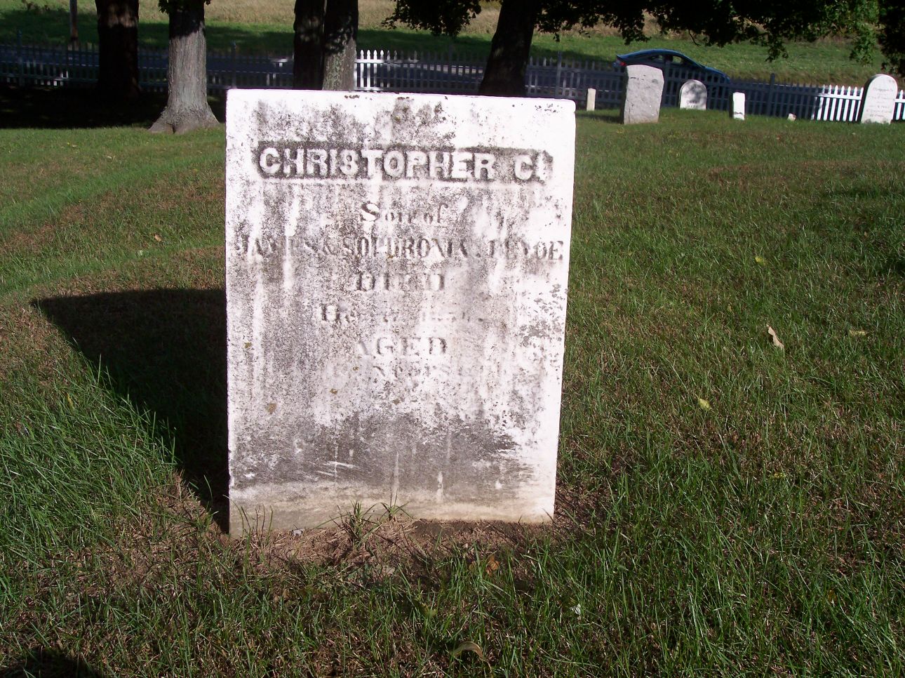 photo of Christopher Devoe gravestone