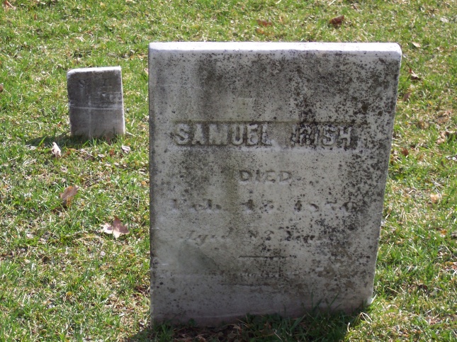 Samuel Irish gravestone and footstone