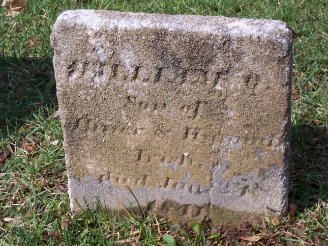 William Irish gravestone and footstone