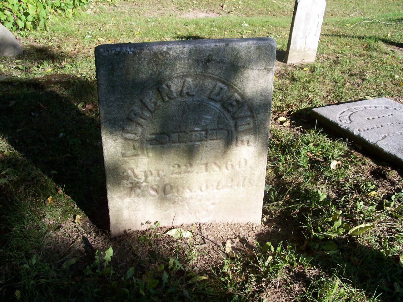 photo of Lurena Devoe gravestone